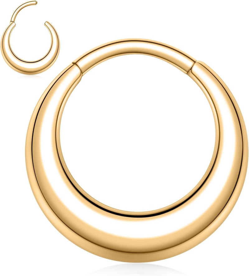 FUNLMO Store 316L Surgical Steel Septum Ring Nose Ring Hoop Hypoallergenic Daith Cartilage Conch Tragus Rook Earlobe Piercing Jewerly for Women Men - Image 1